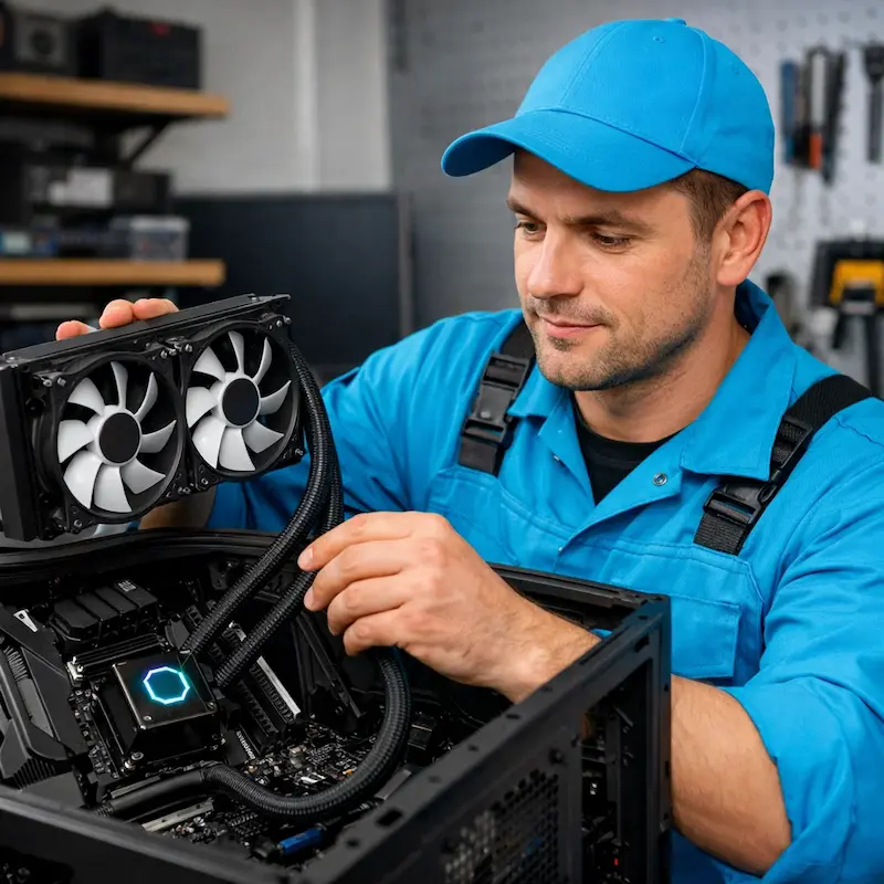 Установка водяного охлаждения на компьютер в Сочи