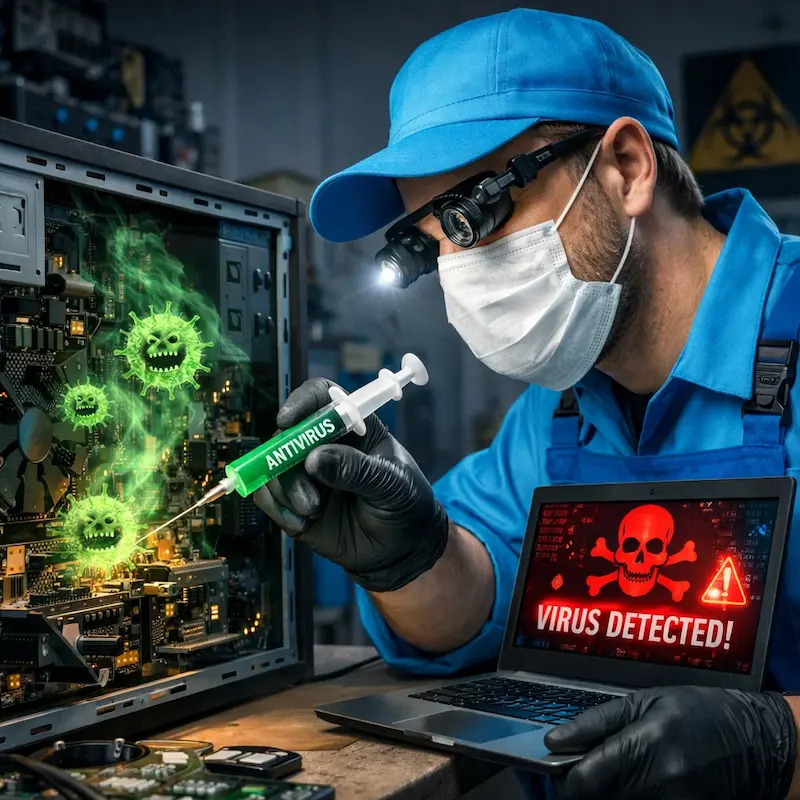 Лечение компьютера от вирусов в Сочи на дому